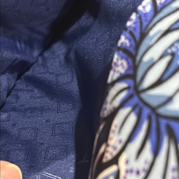 Vera Bradley Trio Zip Hipster Crossbody Bag in Tropic Tapestry Blue Floral EUC - Picture 11 of 11